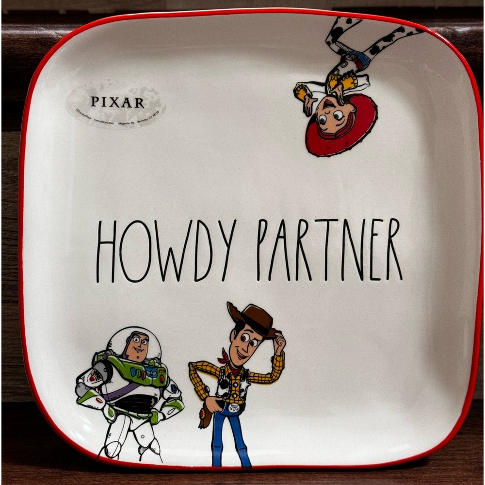 Super Cute 🥰 Rae Dunn Disney Pixar HOWDY PARTNER Toy Story Ceramic Platter Plate